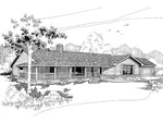 Country House Plan Front of Home - Spellman Ranch Home 085D-0568 - Shop House Plans and More