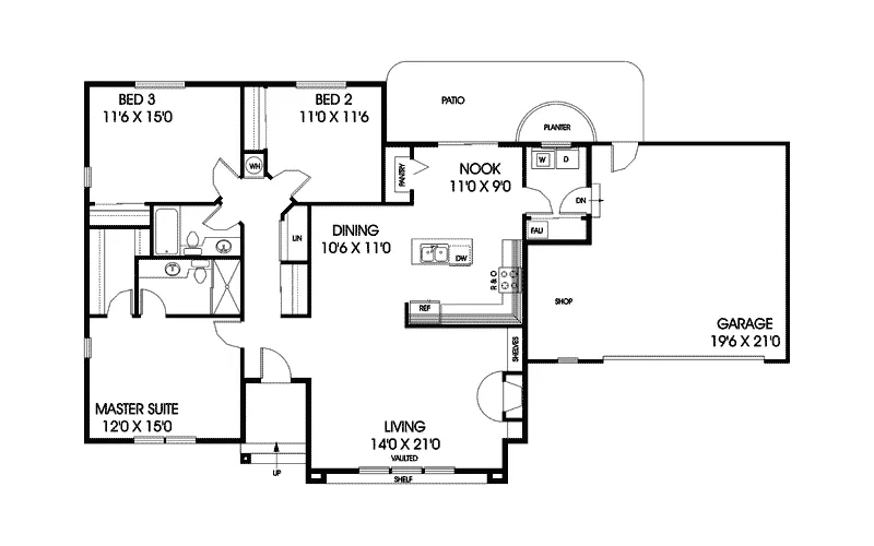 Country House Plan First Floor - Walnut Hollow Ranch Home 085D-0569 - Shop House Plans and More