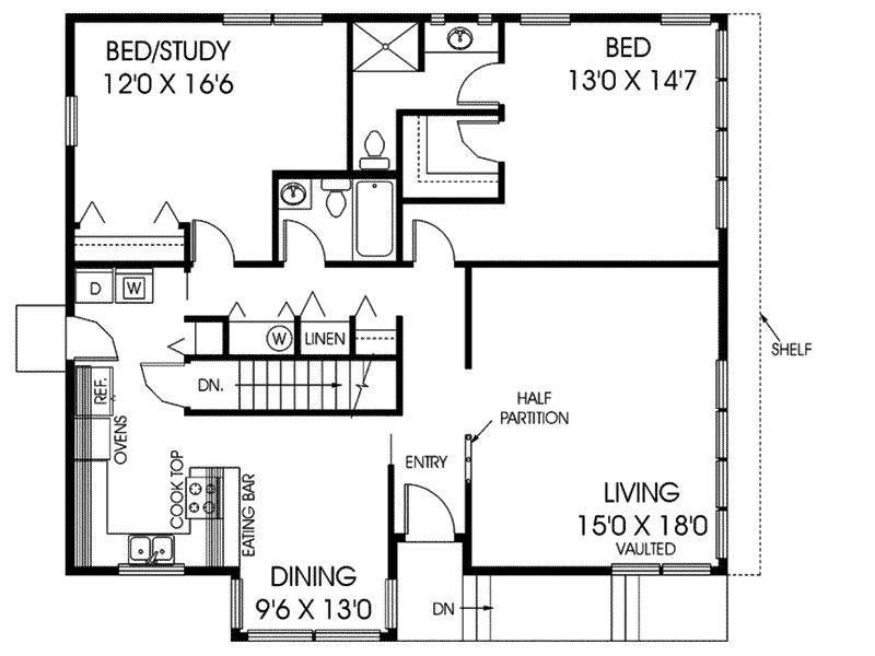 Vacation House Plan First Floor - Rossridge Berm Style Home 085D-0570 - Shop House Plans and More