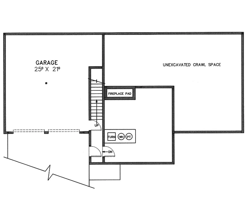 Ranch House Plan Lower Level Floor - Bloomsbury Rustic Home 085D-0571 - Search House Plans and More