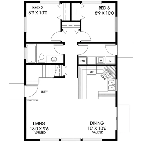 Contemporary House Plan First Floor - Montour Rustic Cottage Home 085D-0572 - Shop House Plans and More