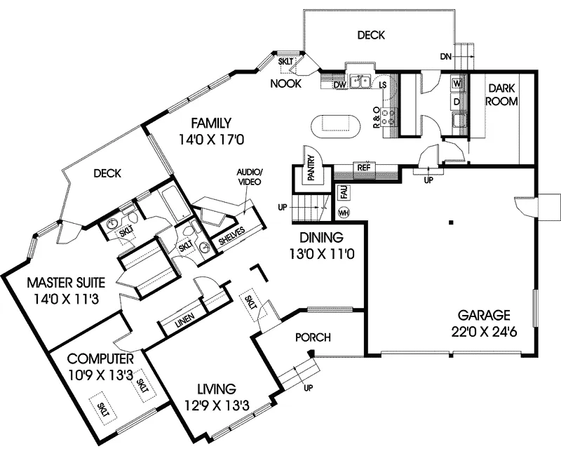 Traditional House Plan First Floor - Amherst Green Country Home 085D-0574 - Search House Plans and More