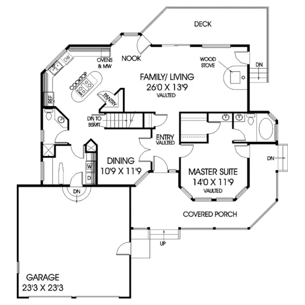 Ranch House Plan First Floor - Dunbarton Farm Country Home 085D-0575 - Search House Plans and More