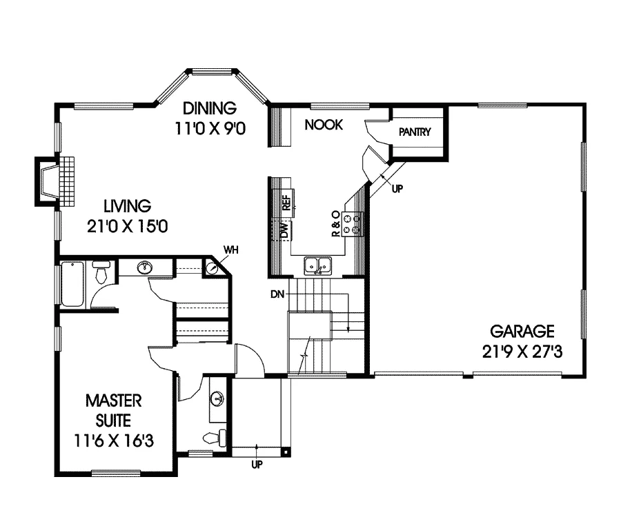 Traditional House Plan First Floor - Falconer Ranch Home 085D-0576 - Search House Plans and More