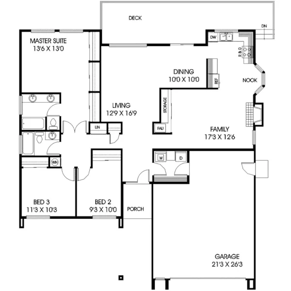 Country House Plan First Floor - Stonehill Country Ranch Home 085D-0578 - Shop House Plans and More