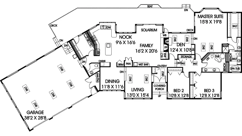 Traditional House Plan First Floor - Magdalen Large Ranch Home 085D-0580 - Shop House Plans and More