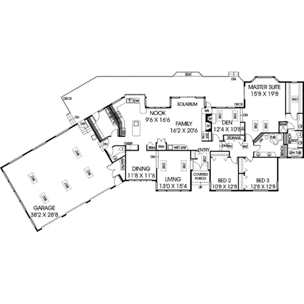 Ranch House Plan First Floor - Magdalen Large Ranch Home 085D-0580 - Shop House Plans and More