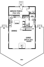 Country House Plan First Floor - Hahns Peak A-Frame Home 085D-0582 - Search House Plans and More