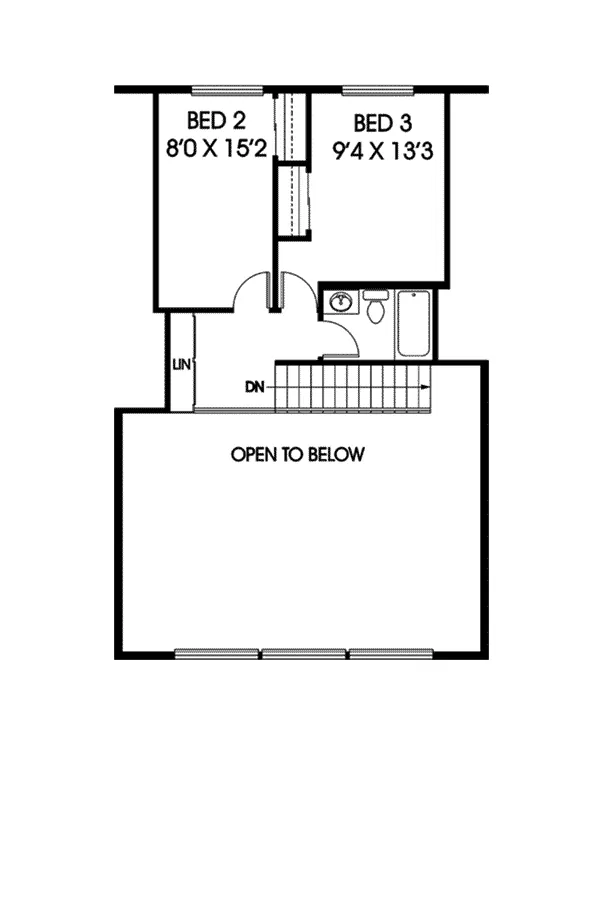 Lake House Plan Second Floor - Hahns Peak A-Frame Home 085D-0582 - Search House Plans and More