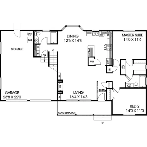 Traditional House Plan First Floor - Ozarkglen Rustic Home 085D-0583 - Shop House Plans and More