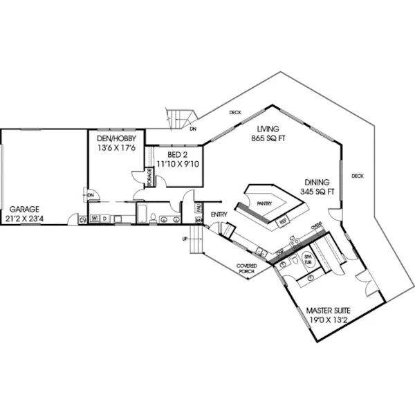 Ranch House Plan First Floor - Maybelle Farm Country Ranch Home 085D-0586 - Shop House Plans and More