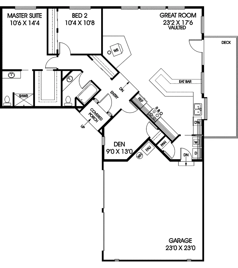 Traditional House Plan First Floor - Anchorage Rustic Home 085D-0588 - Search House Plans and More
