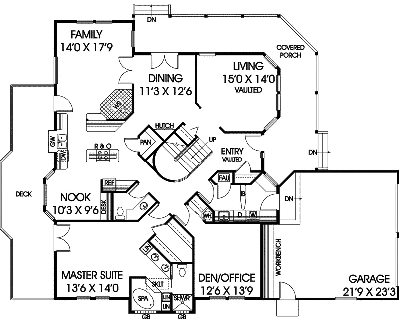 Country House Plan First Floor - Larocca Country Home 085D-0591 - Shop House Plans and More