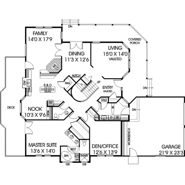 Country House Plan First Floor - Larocca Country Home 085D-0591 - Shop House Plans and More