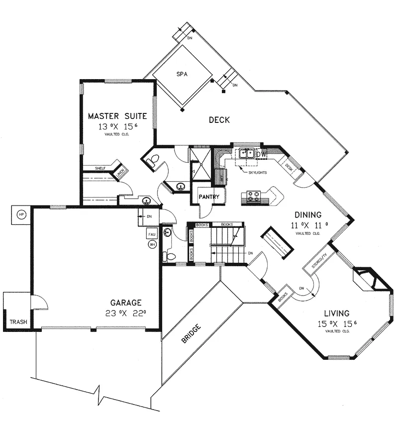 Modern House Plan First Floor - Hudson Rustic Country Home 085D-0595 - Search House Plans and More