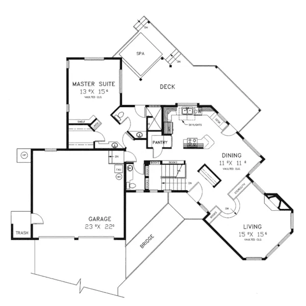 Country House Plan First Floor - Hudson Rustic Country Home 085D-0595 - Search House Plans and More