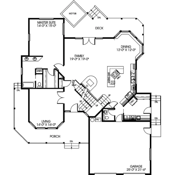 Farmhouse Plan First Floor - Newbern Country Farmhouse 085D-0598 - Shop House Plans and More