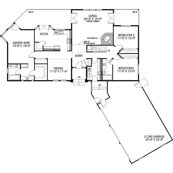 Contemporary House Plan First Floor - Bacardi Sunbelt Home 085D-0601 - Search House Plans and More