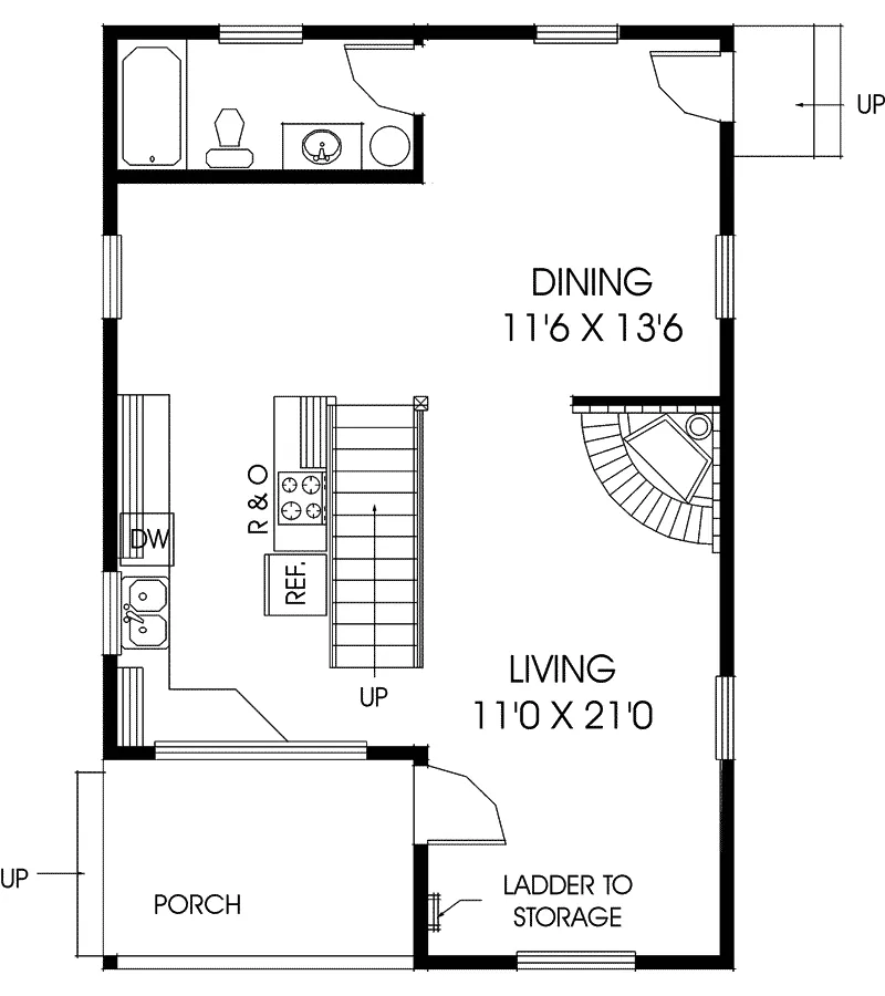 Cabin & Cottage House Plan First Floor - Sheffield Manor Vacation Home 085D-0602 - Shop House Plans and More