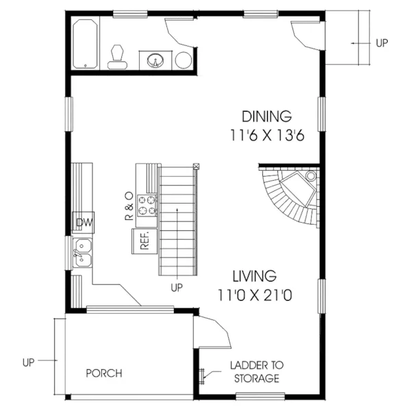 Cabin & Cottage House Plan First Floor - Sheffield Manor Vacation Home 085D-0602 - Shop House Plans and More