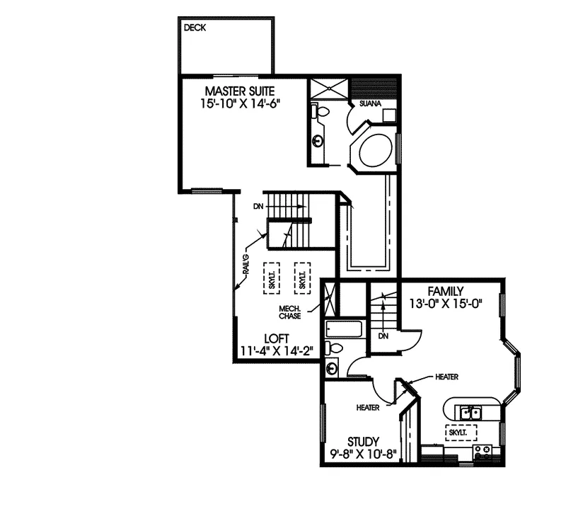 Contemporary House Plan Second Floor - Incline Hill Mountain Home 085D-0605 - Search House Plans and More