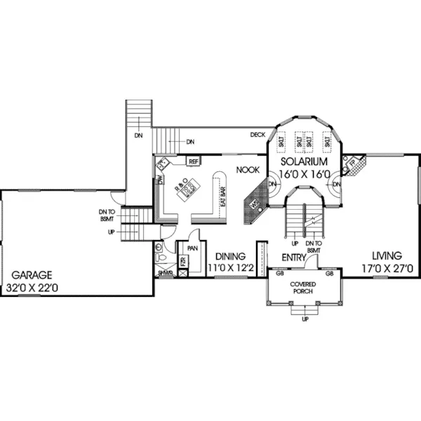 Colonial House Plan First Floor - Farber Manor Luxury Home 085D-0607 - Search House Plans and More