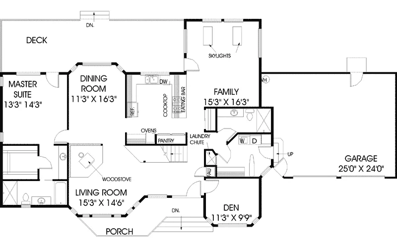 Contemporary House Plan First Floor - Wyatt Ranch Home 085D-0609 - Shop House Plans and More