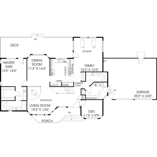 Contemporary House Plan First Floor - Wyatt Ranch Home 085D-0609 - Shop House Plans and More