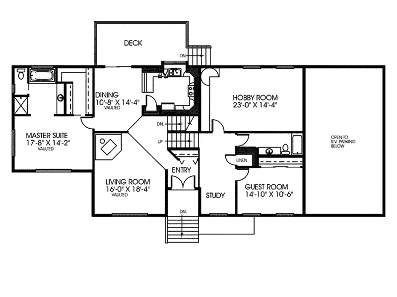 Traditional House Plan First Floor - Rosegarden Rustic Home 085D-0611 - Shop House Plans and More