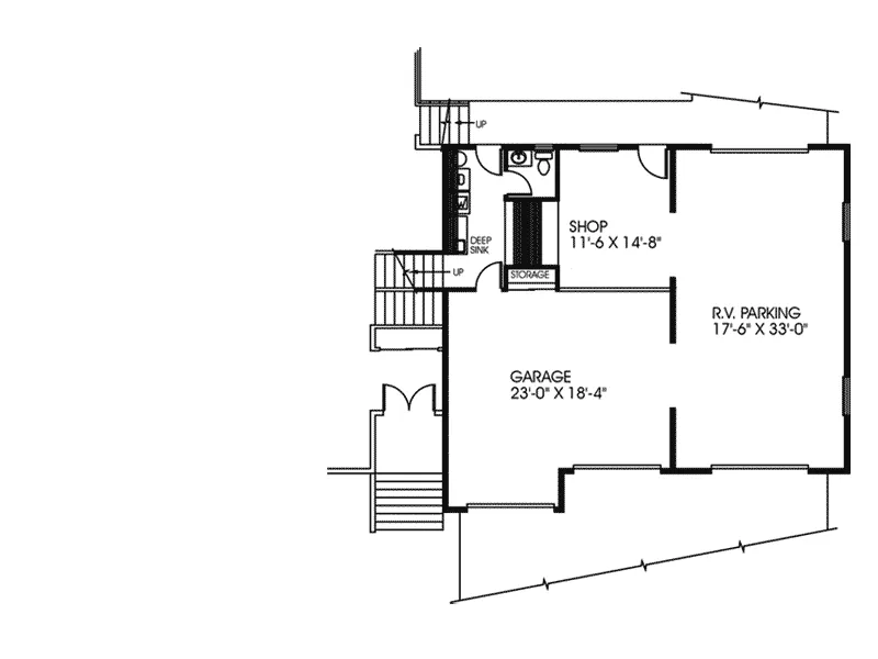 Traditional House Plan Lower Level Floor - Rosegarden Rustic Home 085D-0611 - Shop House Plans and More