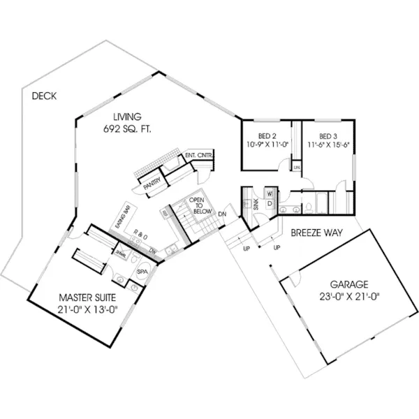 Ranch House Plan First Floor - Arlen Luxury Sunbelt Home 085D-0612 - Search House Plans and More