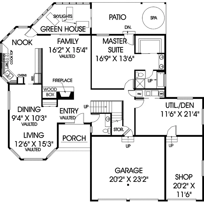 Contemporary House Plan First Floor - Collbran Contemporary Home 085D-0615 - Search House Plans and More