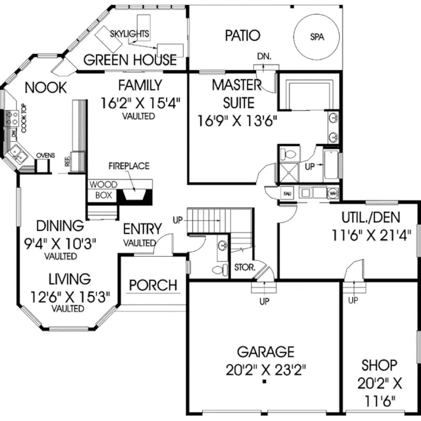 Traditional House Plan First Floor - Collbran Contemporary Home 085D-0615 - Search House Plans and More