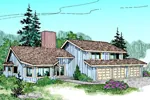 Traditional House Plan Front of Home - Collbran Contemporary Home 085D-0615 - Search House Plans and More