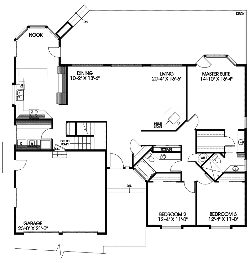 Country House Plan First Floor - Dailey Spring Ranch Home 085D-0617 - Search House Plans and More