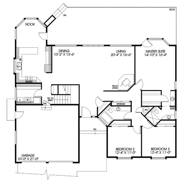 Ranch House Plan First Floor - Dailey Spring Ranch Home 085D-0617 - Search House Plans and More