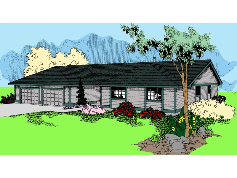 Country House Plan Front of Home - Dailey Spring Ranch Home 085D-0617 - Search House Plans and More