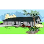 Ranch House Plan Front of Home - Dailey Spring Ranch Home 085D-0617 - Search House Plans and More