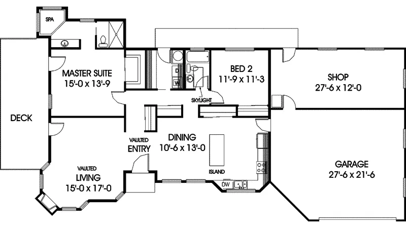 Traditional House Plan First Floor - Riverdale Rustic Ranch Home 085D-0621 - Shop House Plans and More