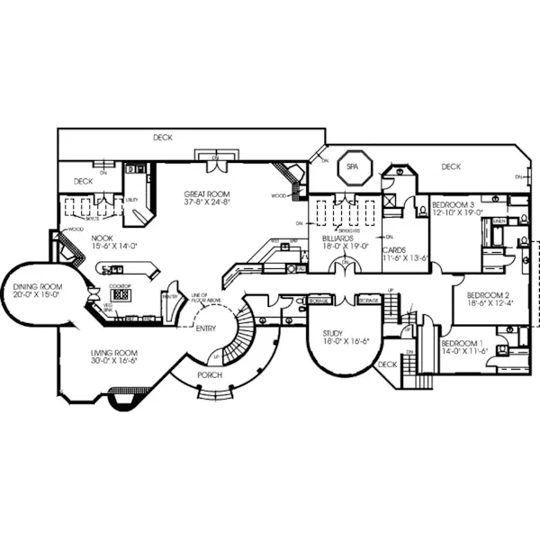 European House Plan First Floor - Amici Rustic Luxury Home 085D-0622 - Search House Plans and More