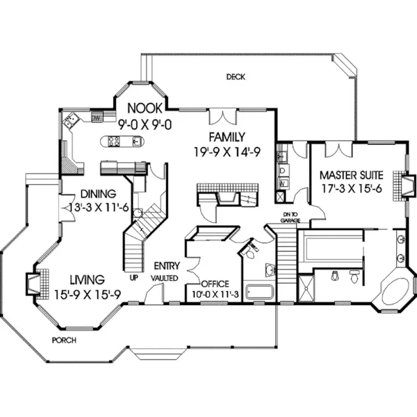 Farmhouse Plan First Floor - Courtenay Farm Victorian Home 085D-0623 - Search House Plans and More