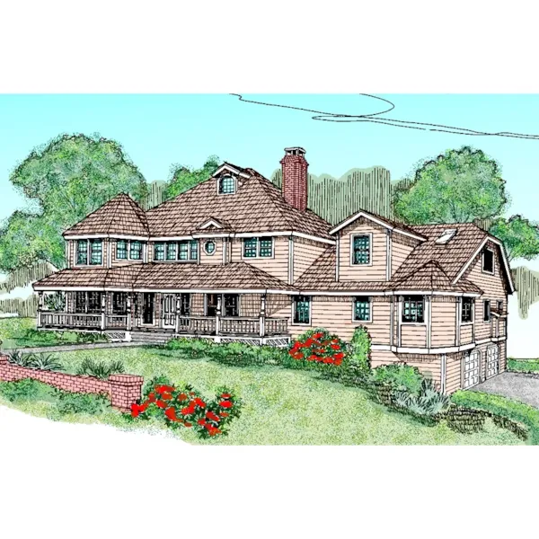 Farmhouse Plan Front of Home - Courtenay Farm Victorian Home 085D-0623 - Search House Plans and More