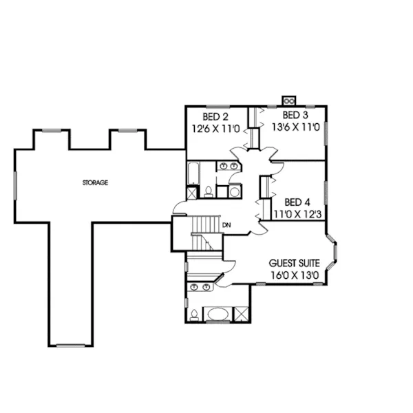 Luxury House Plan Second Floor - Tuliptree Country Farmhouse 085D-0625 - Shop House Plans and More