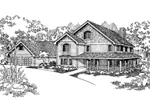 Farmhouse Plan Front of Home - Tuliptree Country Farmhouse 085D-0625 - Shop House Plans and More