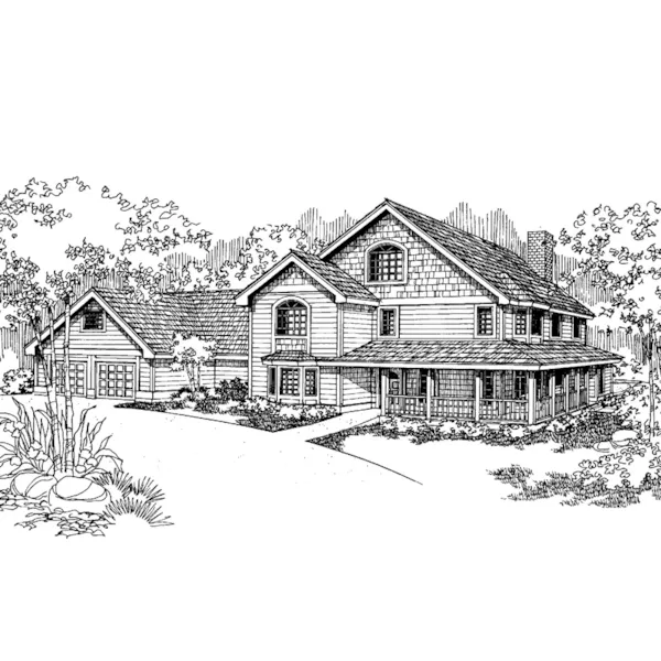 Luxury House Plan Front of Home - Tuliptree Country Farmhouse 085D-0625 - Shop House Plans and More