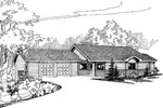 Contemporary House Plan Front of Home - Ardell Lake Ranch Home 085D-0626 - Search House Plans and More