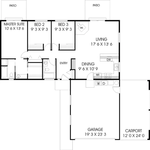 Ranch House Plan First Floor - Wexford Hill Ranch Home 085D-0627 - Shop House Plans and More