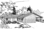 Craftsman House Plan Front of Home - Wexford Hill Ranch Home 085D-0627 - Shop House Plans and More