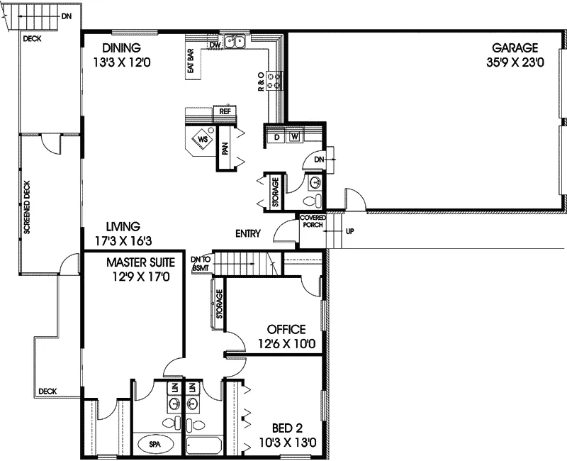 Traditional House Plan First Floor - Log Ridge Country Home 085D-0628 - Shop House Plans and More