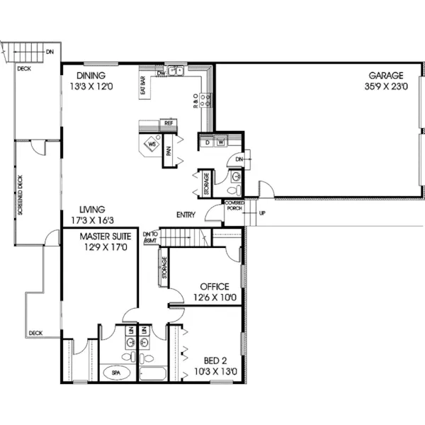 Country House Plan First Floor - Log Ridge Country Home 085D-0628 - Shop House Plans and More